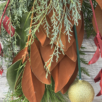 Fresh Greens Bouquet Magnolia Red