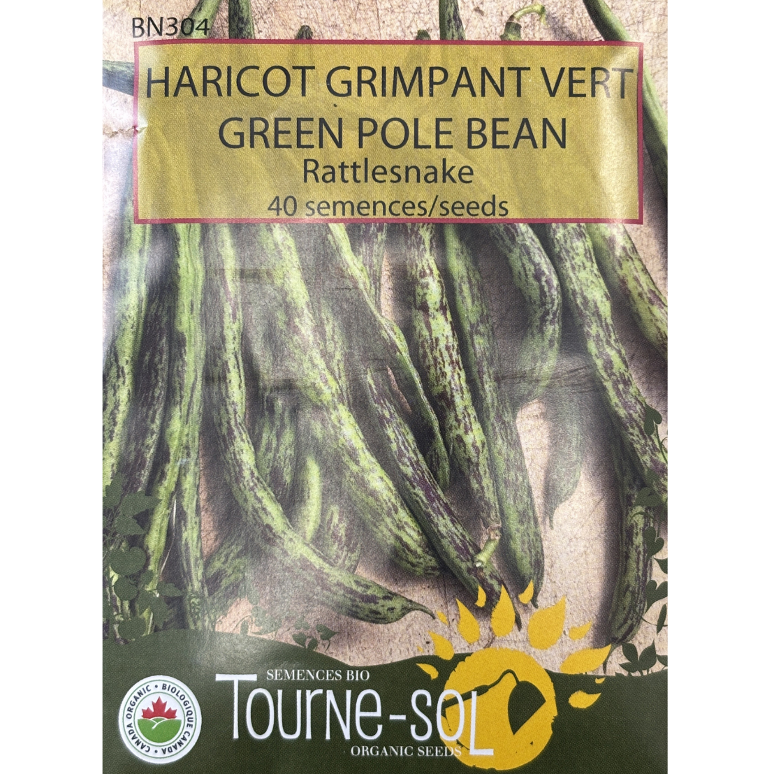 Tourne-Sol Bean Green Rattlesnake Pole Pkg.