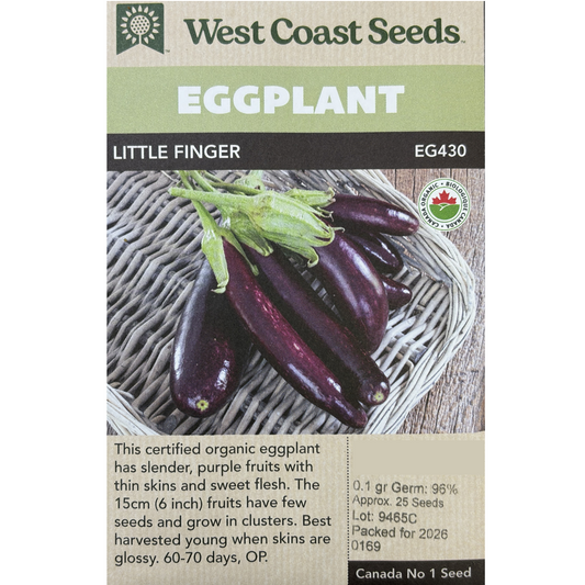 West Coast Seeds Eggplant Little Finger