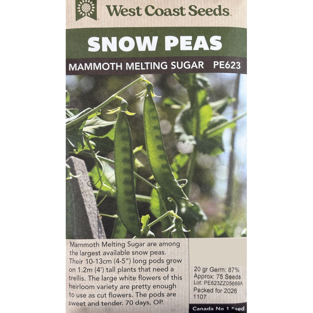 West Coast Peas Snow Mammoth Melting Sugar Pkg.
