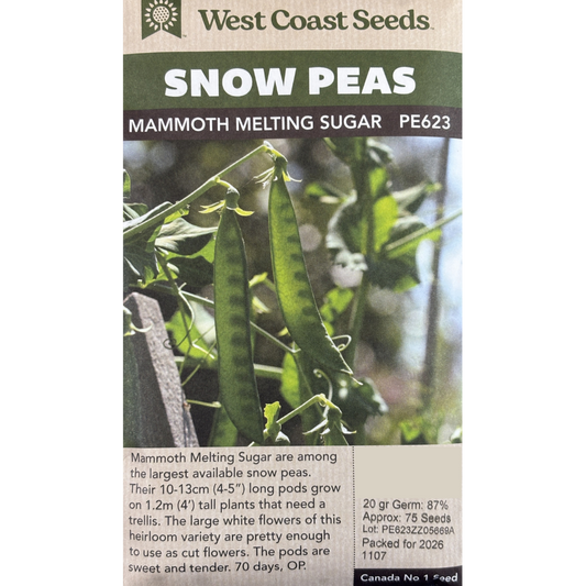 West Coast Peas Snow Mammoth Melting Sugar Pkg.