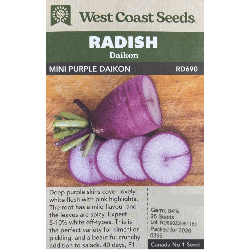West Coast Daikon Mini Purple Pkg.