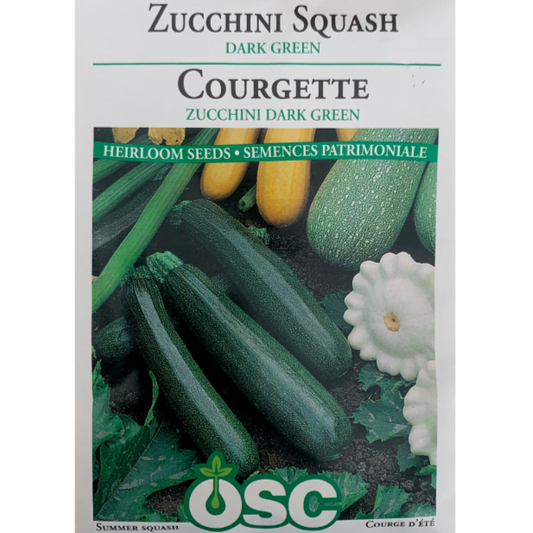 OSC Seeds Zucchini Squash Dark Green Pkg