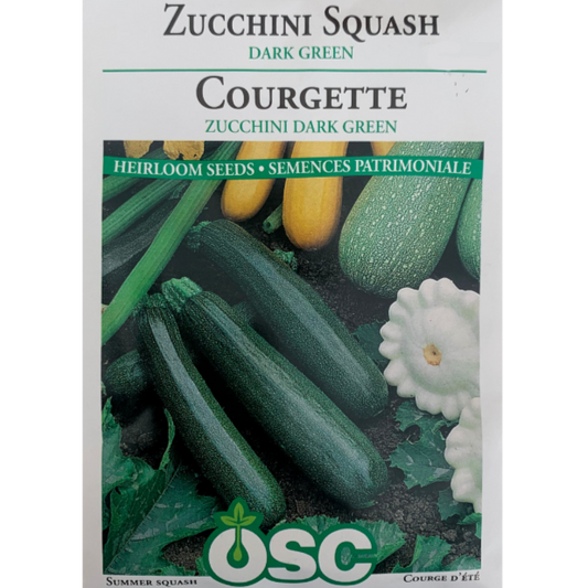 OSC Seeds Squash Zucchini Dark Green Pkg.