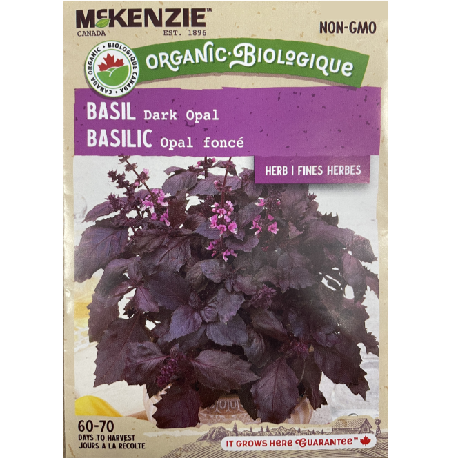 McKenzie Seeds Organic Basil Dark Opal Pkg