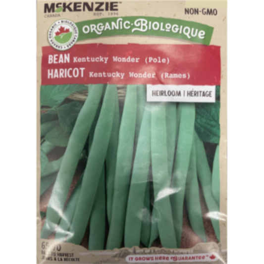 McKenzie Organic Seeds Bean Kentucky Wonder Pole Pkg