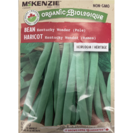 McKenzie Organic Seed Bean Kentucky Wonder Pole Pkg.