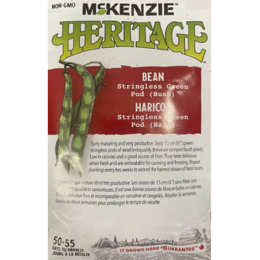 McKenzie Heritage Seed Bean Stringless Green Pod Bush Pkg