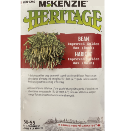 McKenzie Heritage Seed Bean Improved Golden Wax Bush Pkg