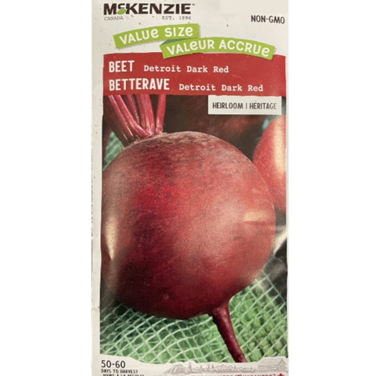 McKenzie Seed Beet Detroit Dark Red Value Size