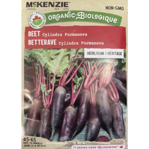 McKenzie Seeds Organic Beet Cylindra Formanova Pkg