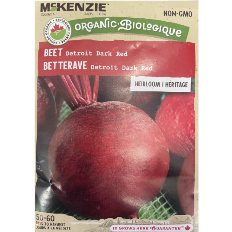 McKenzie Organic Seed Beet Detroit Dark Red Pkg.