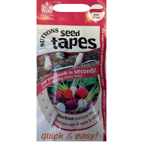 Suttons Seed Tape Beetroot Rainbow Mix