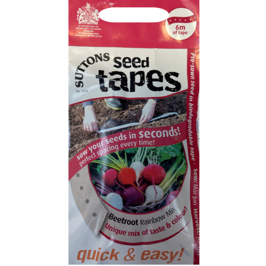 Suttons Seed Tape Beetroot Rainbow Mix Pkg.