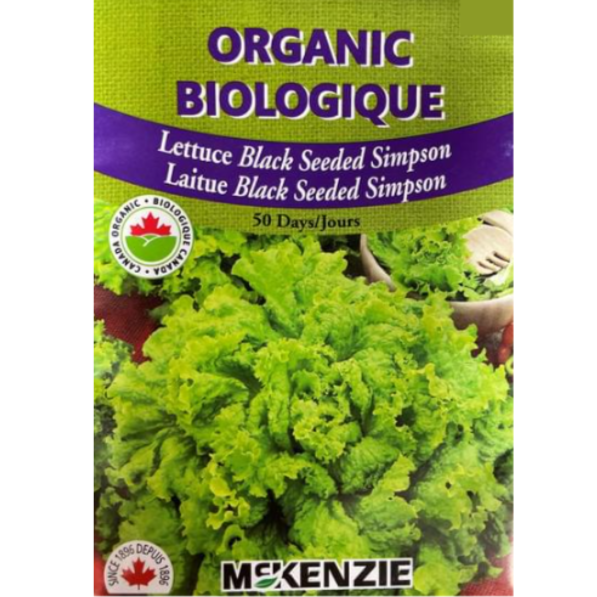 McKenzie Organic Seeds Lettuce Black Seeded Simpson Pkg