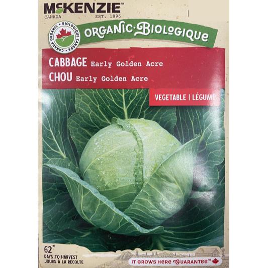 McKenzie Organic Seeds Cabbage Early Golden Acre Pkg