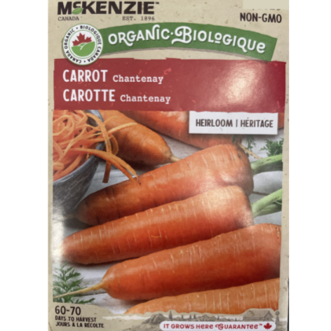 McKenzie Organic Seeds Carrot Chantenay Pkg