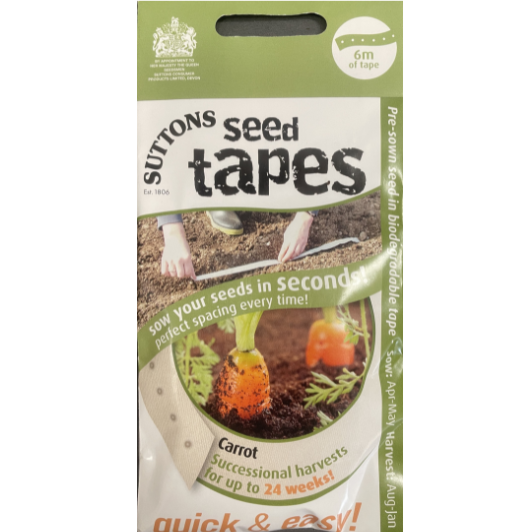 Suttons Seed Tape Carrot Successional Harvests