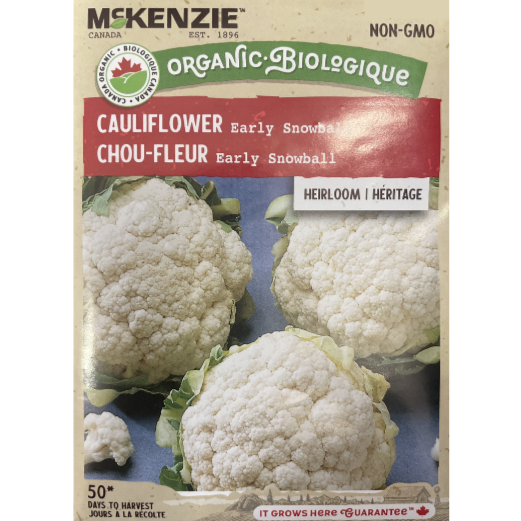 McKenzie Organic Seeds Cauliflower Early Snowball Pkg