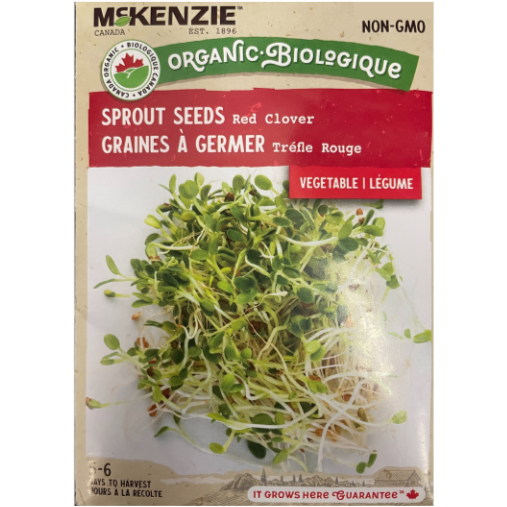McKenzie Organic Sprout Seeds Red Clover Pkg