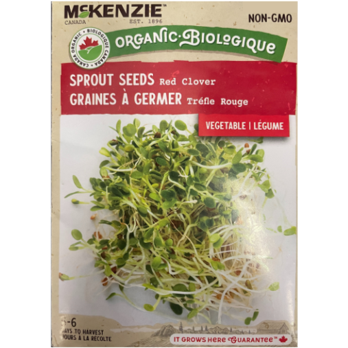 McKenzie Organic Sprout Seed Red Clover Pkg