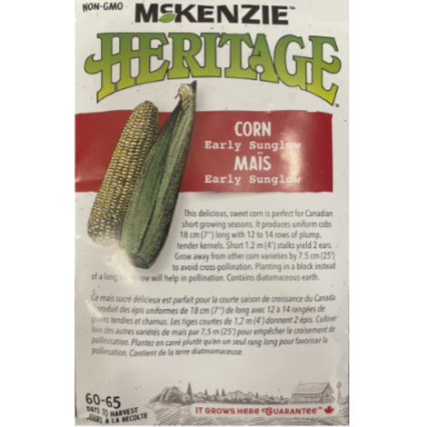 McKenzie Heritage Seed Corn Early Sunglow Pkg
