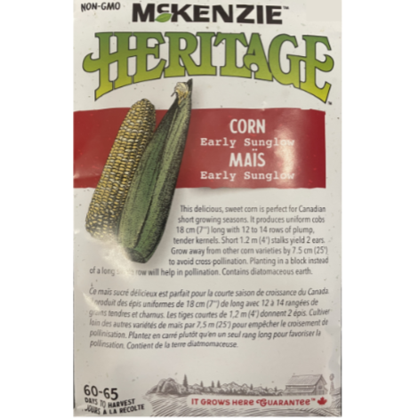 McKenzie Heritage Seed Corn Early Sunglow Pkg.