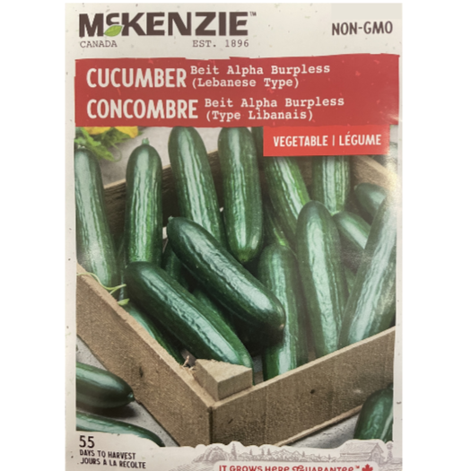 McKenzie Seed Cucumber Beit Alpha Burpless Pkg