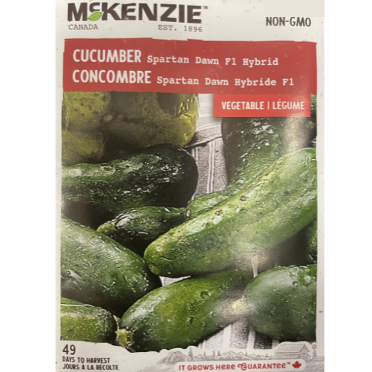 McKenzie Organic Seeds Cucumber Spartan Dawn F1 Hybrid Pkg