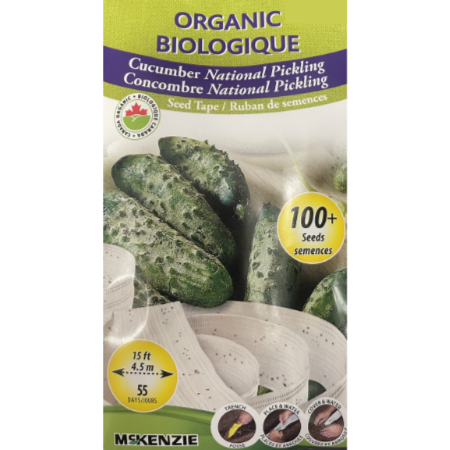 McKenzie Seed Organic Cucumber National Pickling Seed Tape