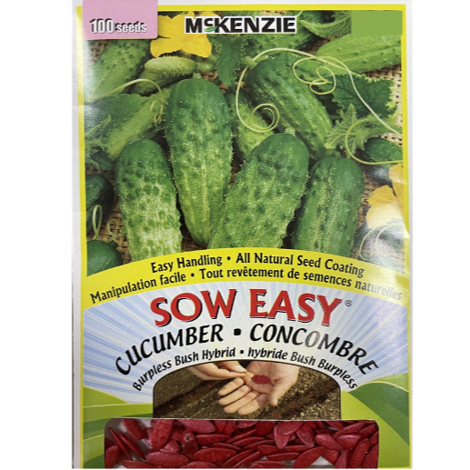 McKenzie Sow Easy Seeds Cucumber Burpless Bush Hybrid Pkg