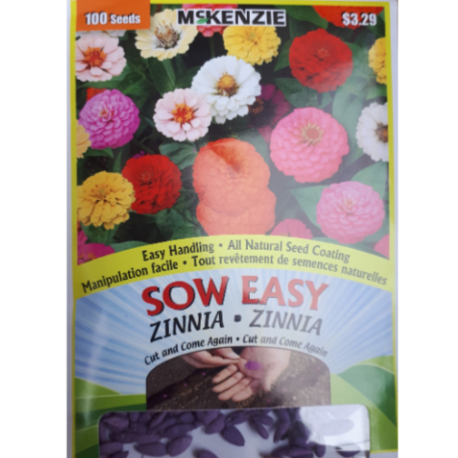 McKenzie Sow Easy Seeds Zinnia Cut and Come Again