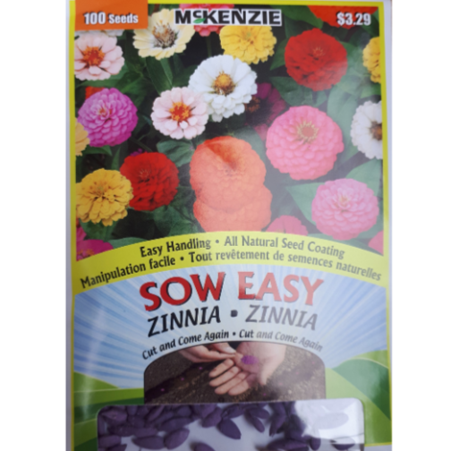 McKenzie Sow Easy Seed Zinnia Cut and Come Again