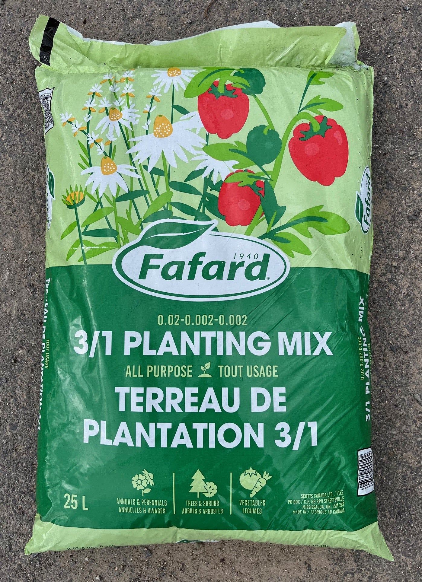 Fafard Soil 3 In 1 Planting Mix 25 L
