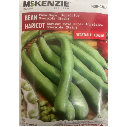 McKenzie Seed Bean Fava Super Aquadulce Smeralda Bush Pkg
