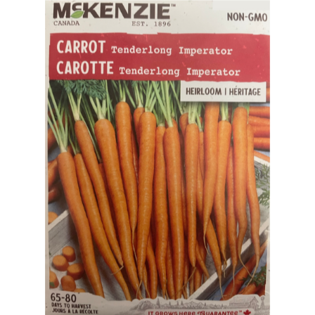 McKenzie Seed Carrot Tenderlong Imperator Pkg