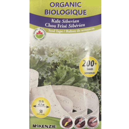 McKenzie Seed Organic Kale Siberian Seed Tape