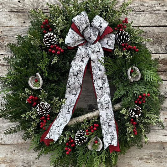 Fresh Wreath 16" Yuletide Log