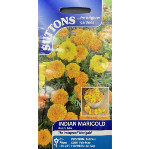 Suttons Seed Marigold Indian Kushi Mix Pkg.