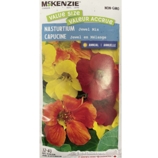 McKenzie Seeds Nasturtium Jewel Mix Value Size