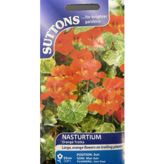 Suttons Seed Nasturtium Orange Troika