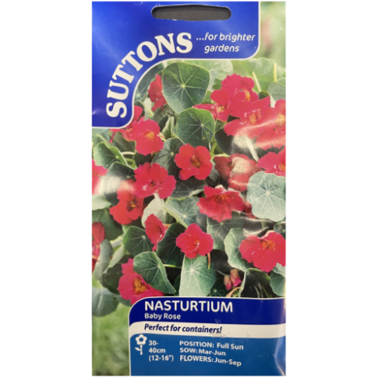 Suttons Seed Nasturtium Baby Rose