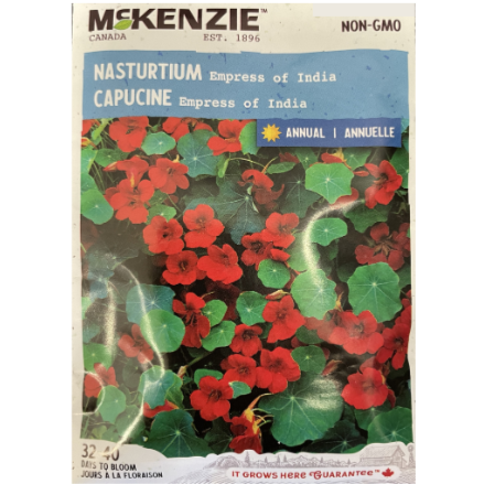 McKenzie Seed Nasturtium Dwarf Double Cherry Rose Pkg