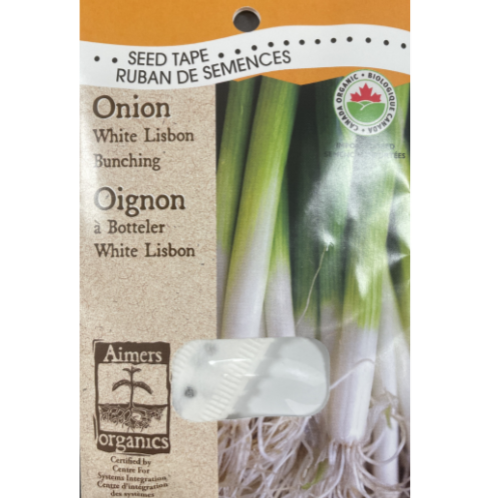 Aimers Organics Onion White Lisbon Bunching Seed Tape