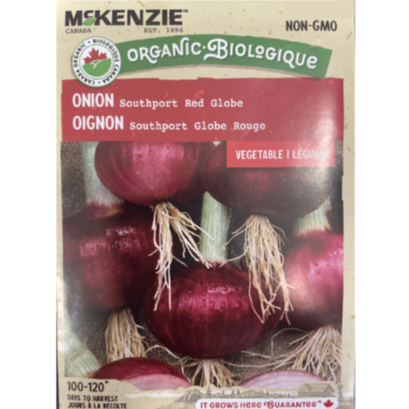 McKenzie Organic Seeds Onion Southport Red Globe Pkg