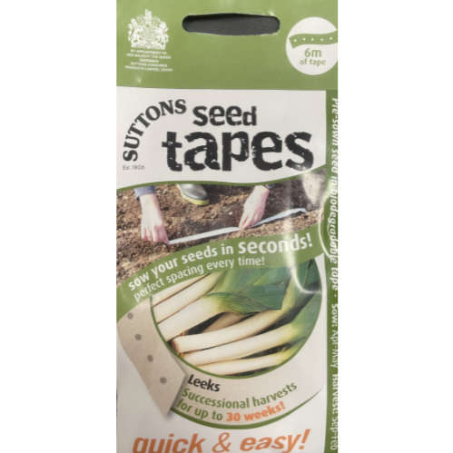 Suttons Seed Tape Leeks Successional Harvests