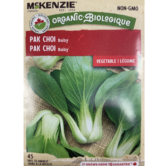 McKenzie Organic Seeds Pak Choi Baby Pkg