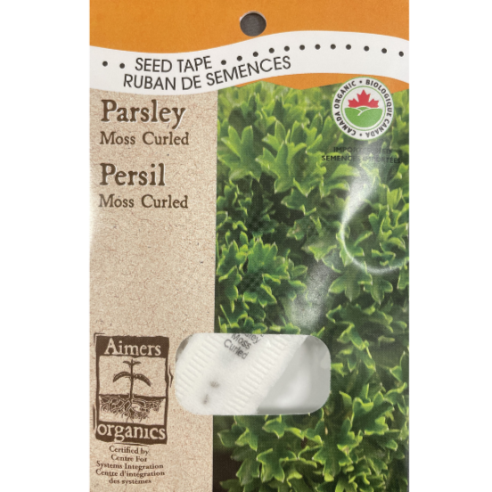Aimers Organics Seed Tape Parsley Moss Curled Pkg.
