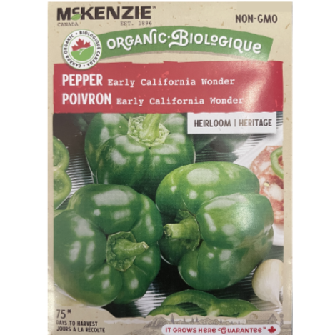 McKenzie Organic Seed Pepper Early California Wonder Pkg.