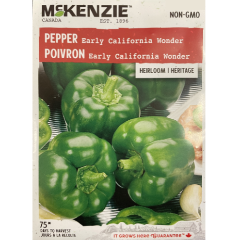 McKenzie Seed Pepper Early California Wonder Pkg